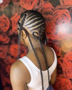 Latest Lemonade Braids With Heart And Beads 2022.
