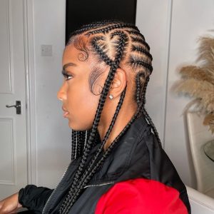 Latest Lemonade Braids With Heart And Beads 2022.