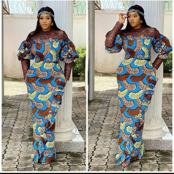 Ankara Gown Styles: 13 Sexy Latest Ankara Gown Styles With High Neck ...