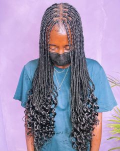 Knotless Box Braids With Curls. - Gist94