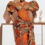 Puff Hand Ankara Gown 2023 With Sleeves For Slim Ladies
