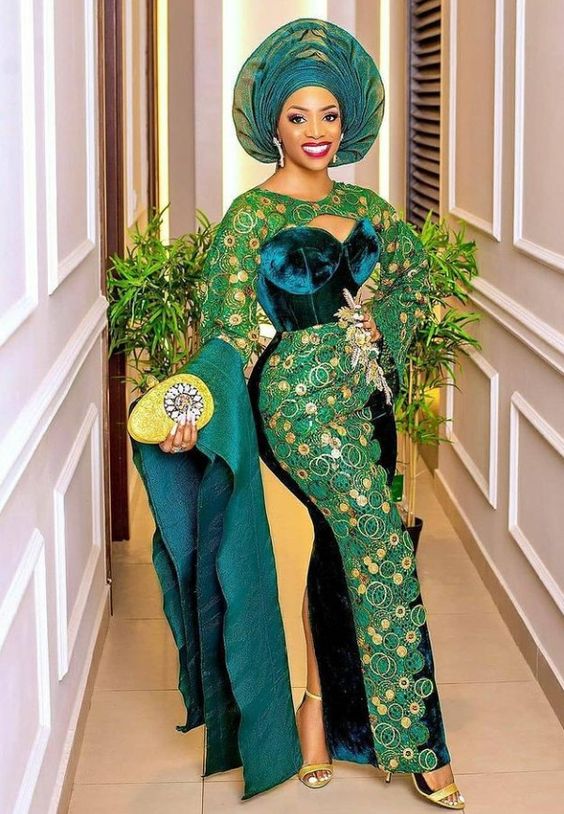 Nigerian Lace and Velvet Aso Ebi Styles