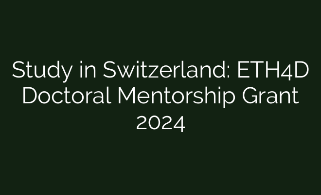 ETH4D 2024 Doctoral Mentorship Award