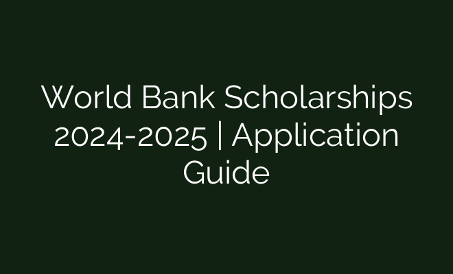 Scholarships from the World Bank 2024–2025