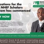 The 2024 Scholars Program of the Nigeria Higher Education Foundation (NHEF)